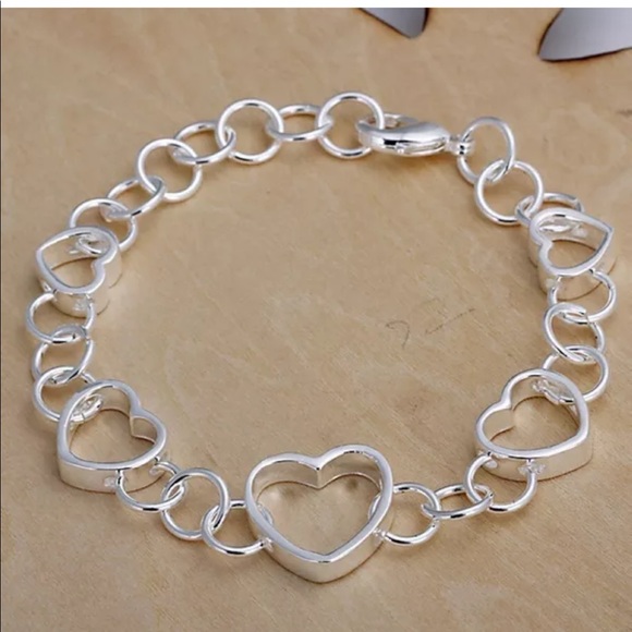Jewelry - 925 open heart silver bracelet